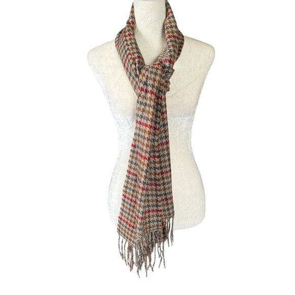 Softer Than Cashmere super soft multicolored houndstooth rectangle scarf - Picture 1 of 6